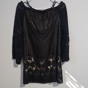 Fire Los Angeles Black Lace Overlay Dress